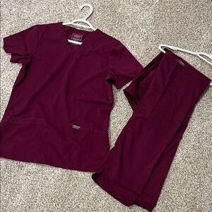 Cherokee Burgundy Medical Scrub Set